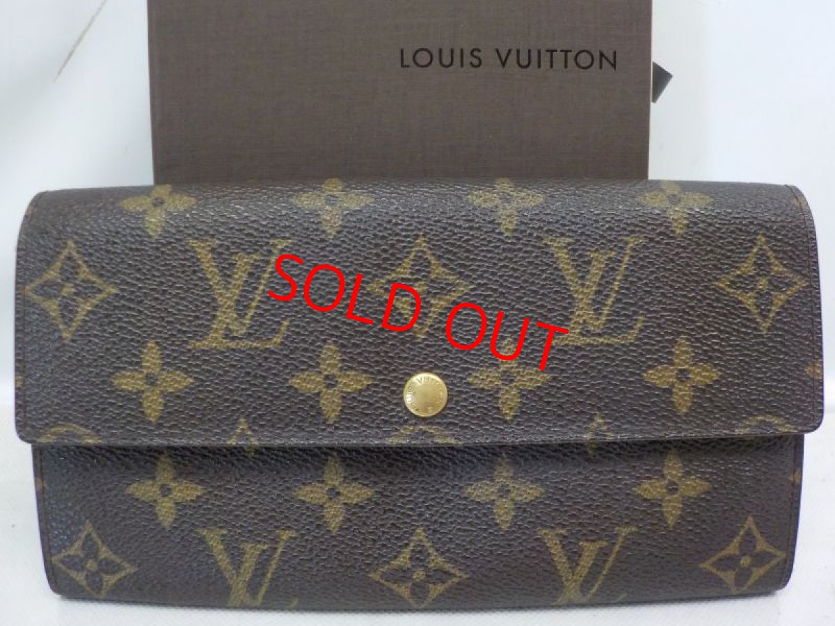 Photo1: Auth LOUIS VUITTON Monogram Portefeuille sarah Brown Bifold Wallet 6F280020m (1)