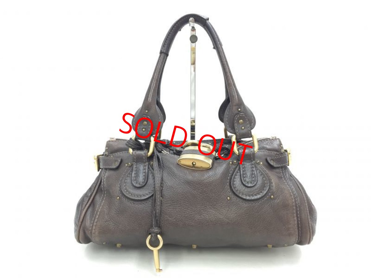 Photo1: Auth Chloe Paddington Leather Hand bag Dark Brawn Vintage 0C220020n" (1)