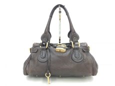 Photo1: Auth Chloe Paddington Leather Hand bag Dark Brawn Vintage 0C220020n" (1)