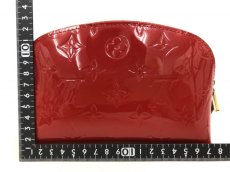 Photo2: Auth Louis Vuitton Vernis Red Pochette Cosmetic pouch 0J130230n" (2)