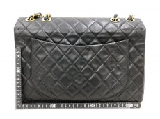 Photo2: Auth Chanel Jumbo 13" Lamb Black Gold tone chain Shoulder bag 0J130490n" (2)