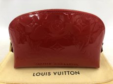 Photo1: Auth Louis Vuitton Vernis Red Pochette Cosmetic pouch 0J130230n" (1)