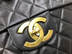 Photo5: Auth Chanel Jumbo 13" Lamb Black Gold tone chain Shoulder bag 0J130490n" (5)