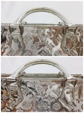 Photo10: Auth Louis Vuitton Sac Plat Silver tone Monogram Mirror Tote Hand Bag 1D070090n" (10)