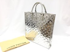 Photo1: Auth Louis Vuitton Sac Plat Silver tone Monogram Mirror Tote Hand Bag 1D070090n" (1)