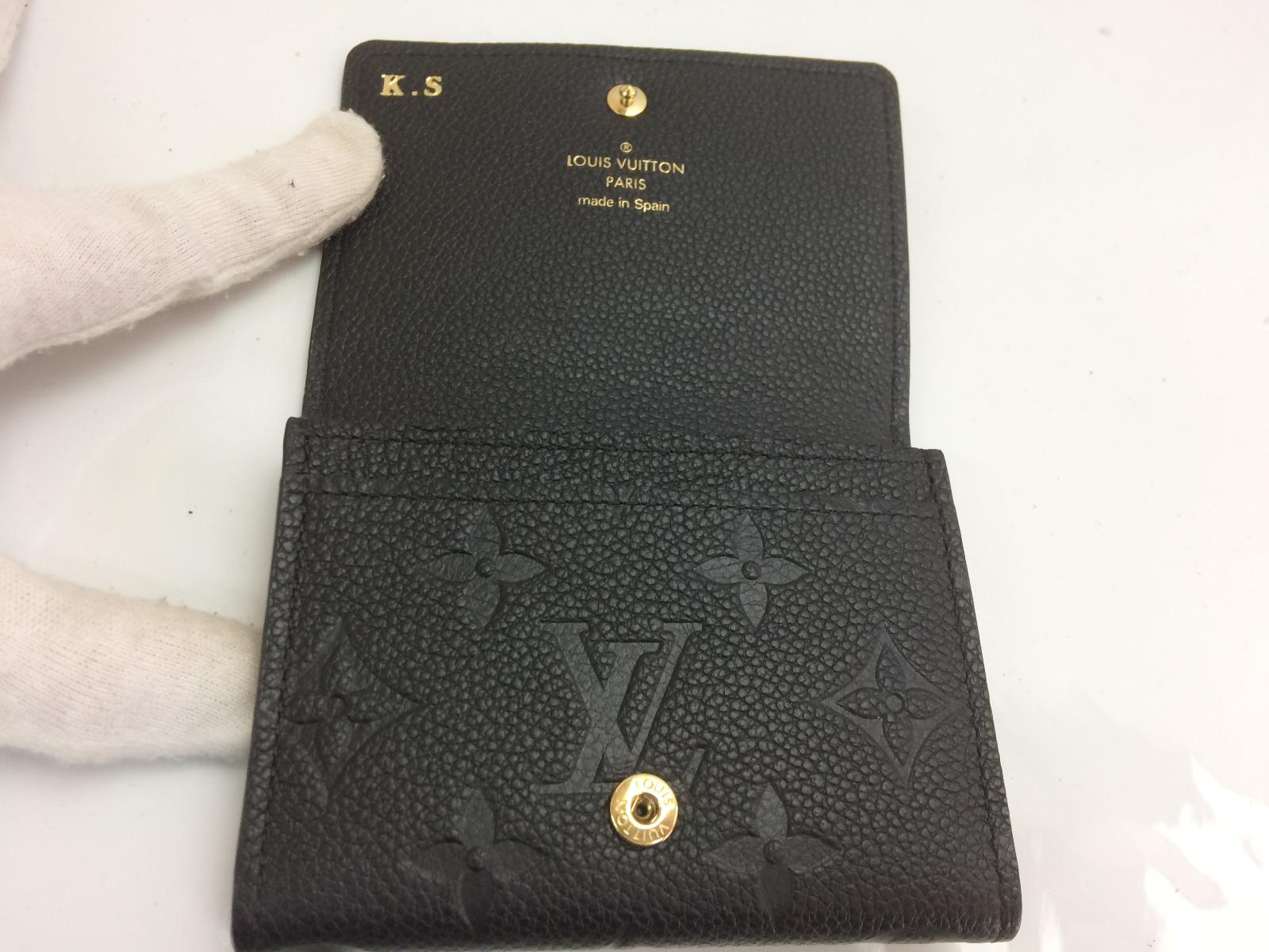 Louis Vuitton Black Monogram Empreinte Business Card Holder Wallet