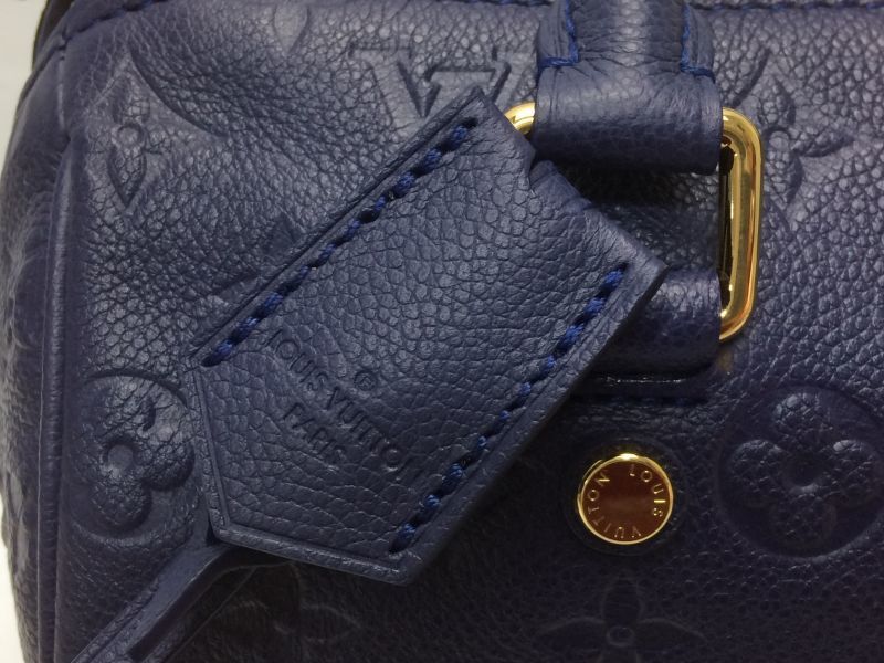 LOUIS VUITTON Empreinte Blue Speedy 25 Handbag Shoulder Leather