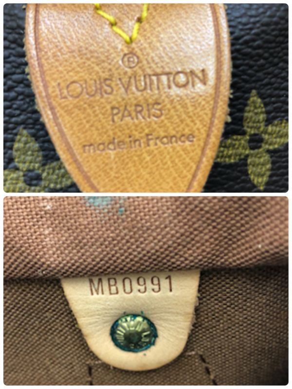 Auth Louis Vuitton Vintage Monogram Speedy 35 Hand Bag Name